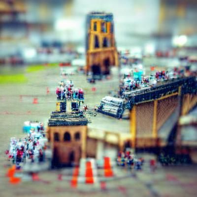 Miniature Ice Castle in Tilt-Shift Style