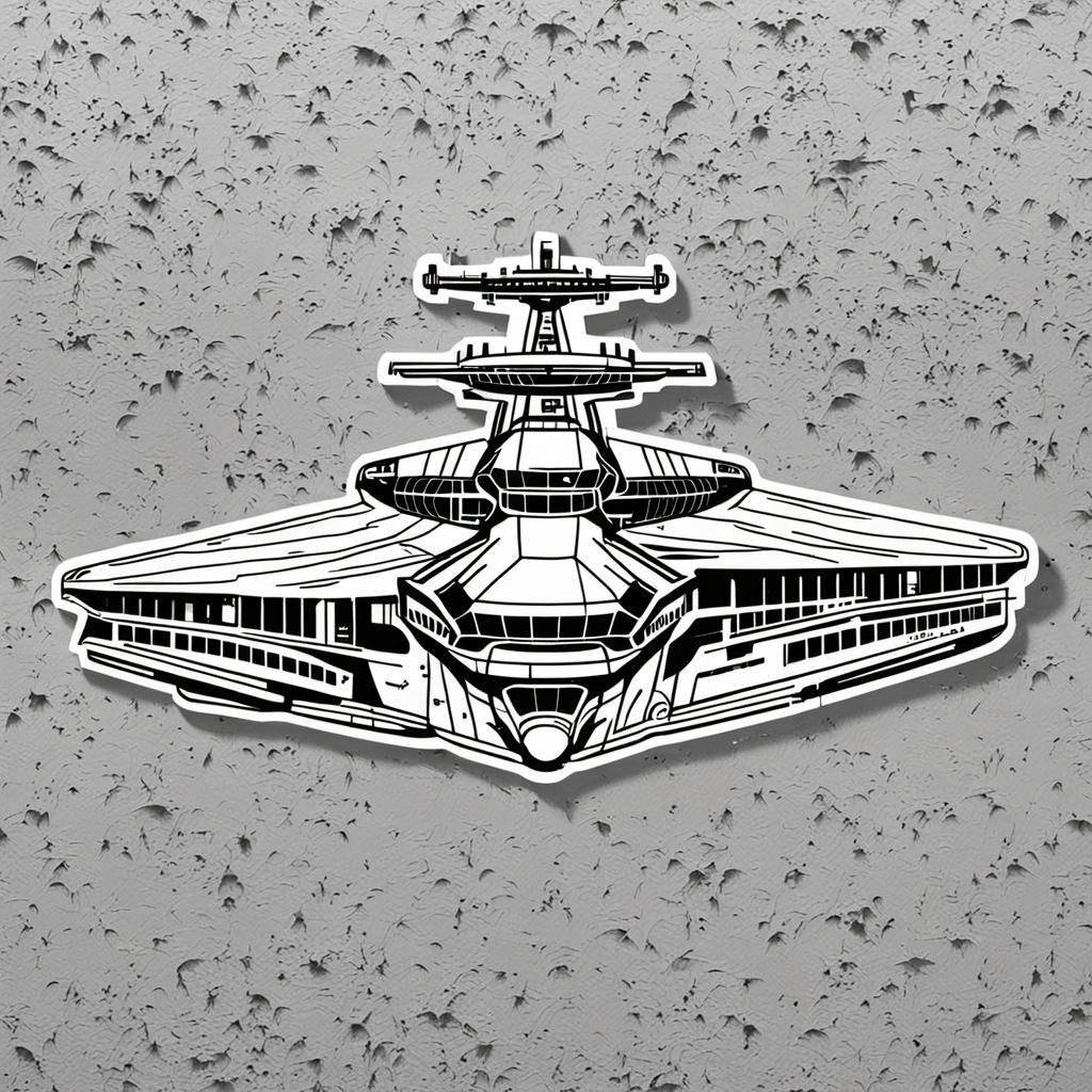 USS Enterprise: Bold Black and White Stencil Art