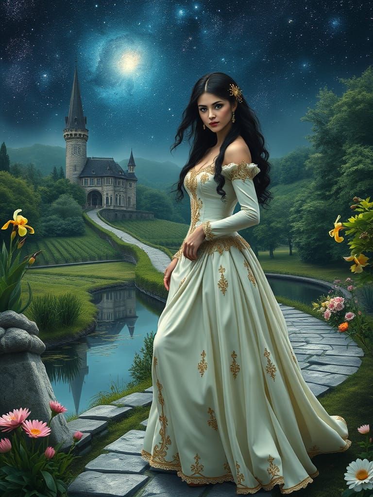 Ethereal Princess in Gothic Victorian Style