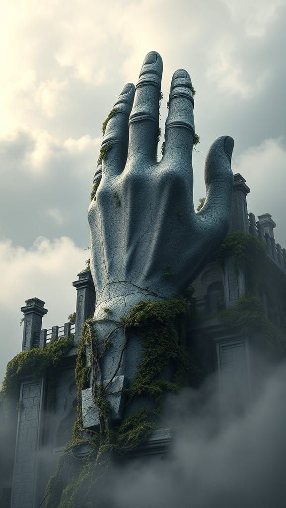 Ethereal Architectural Ruins in Surreal Fantasy Scene