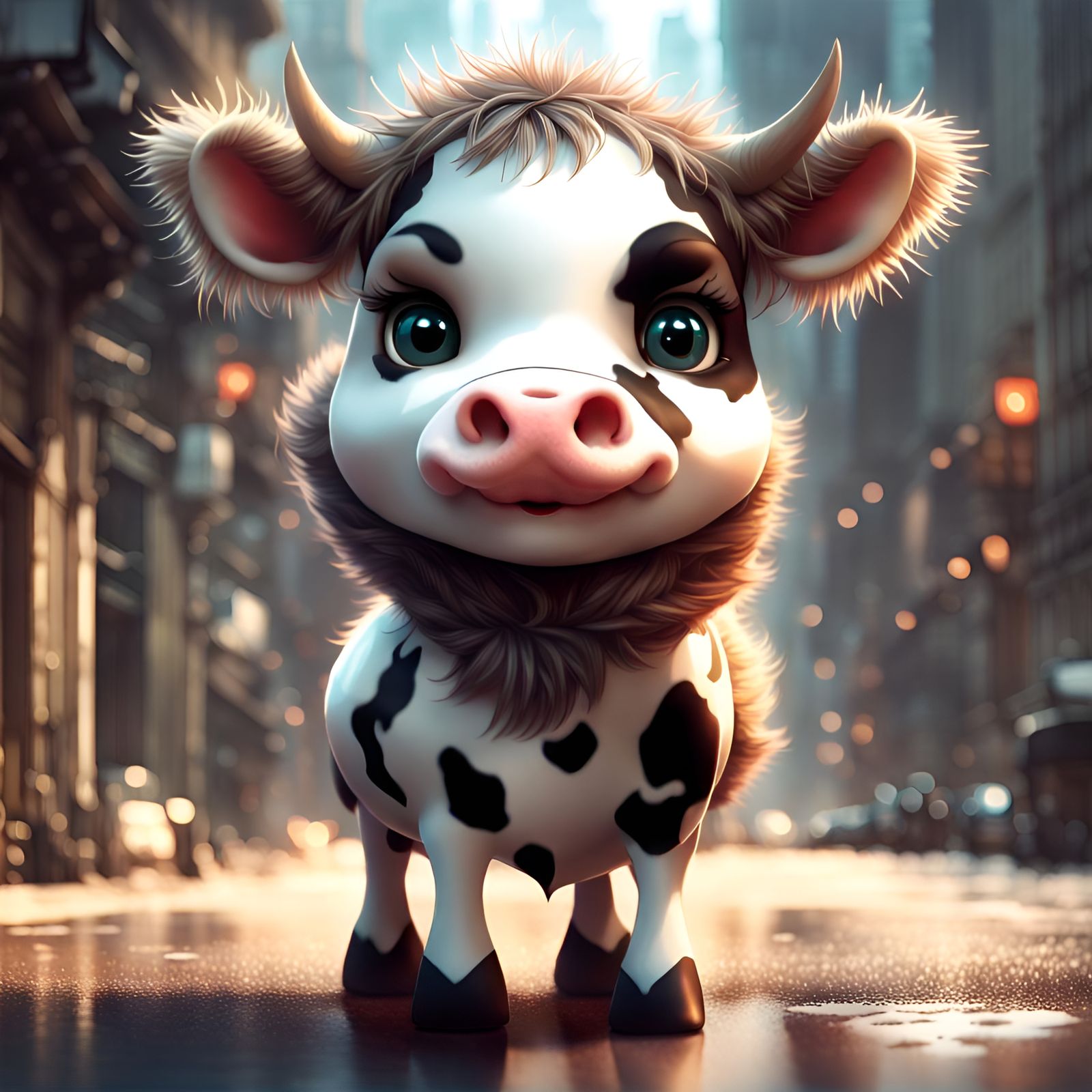 Chibi Furry Cow with Intricate Details
