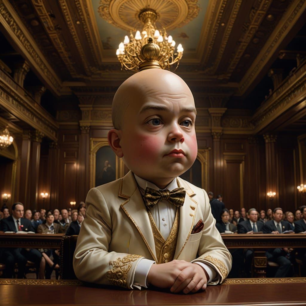 Surreal Senate Hearing Scene with Humpty Dumpty