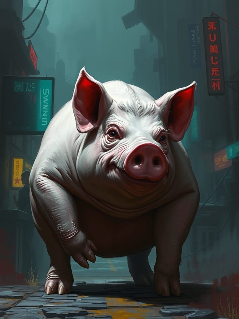 Cyberpunk Bully: A Digital Art Beast