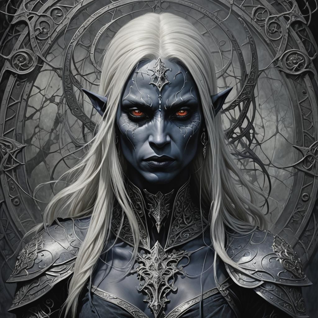 Drow in Dark Surreal Tattoo Art