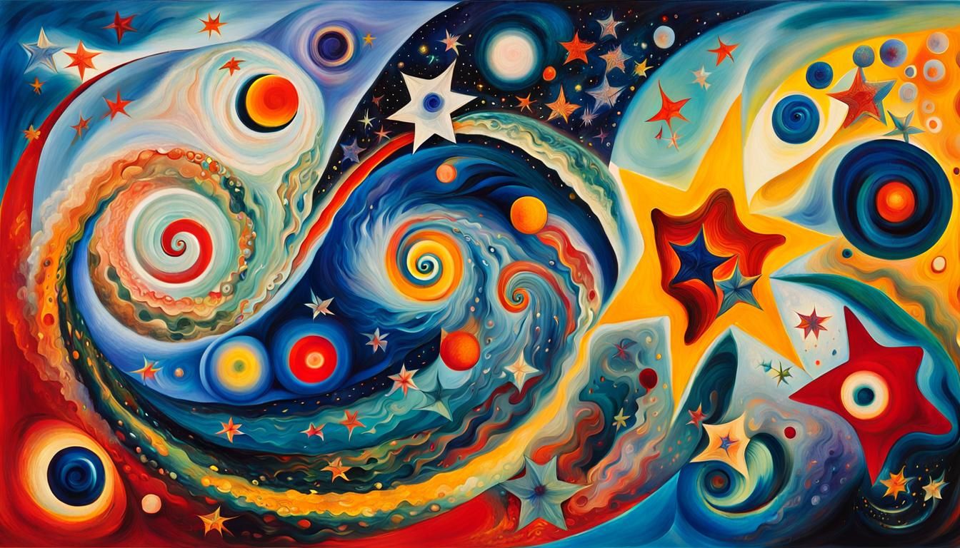 Iridescent Stars Formed from Swirling Cosmic Energy