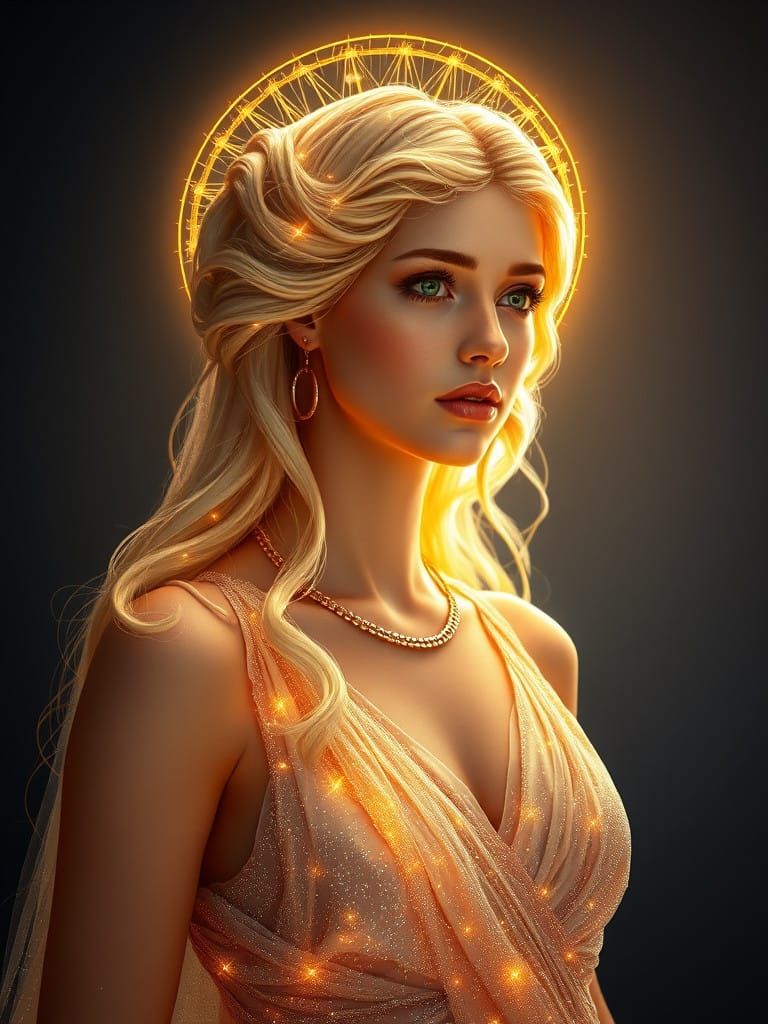 Goddess of Serene Elegance in Starlight Silks