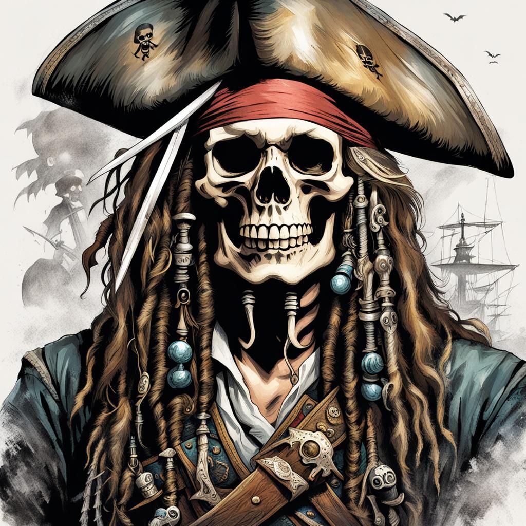 Skeletal Pirate: A Jack Sparrow Interpretation