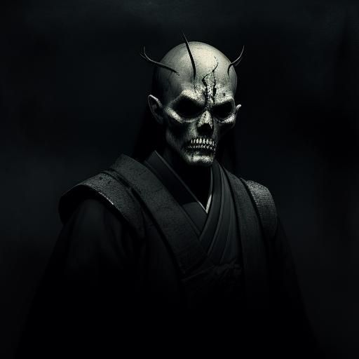 Grotesque Samurai in Dark Fantasy Style