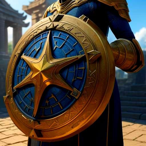 Golden Captain America Shield in Detailed Matte Style