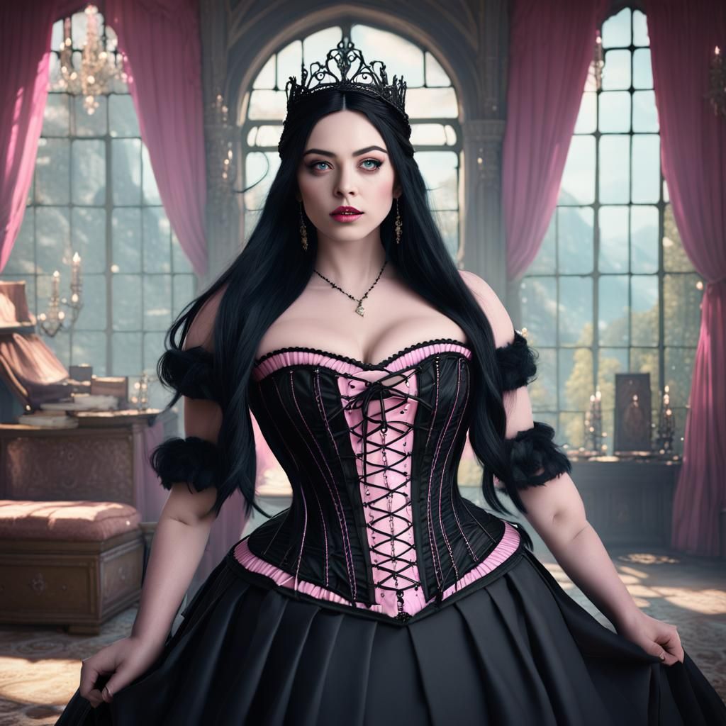 Gothic Fairytale Aurora: Detailed Matte Painting