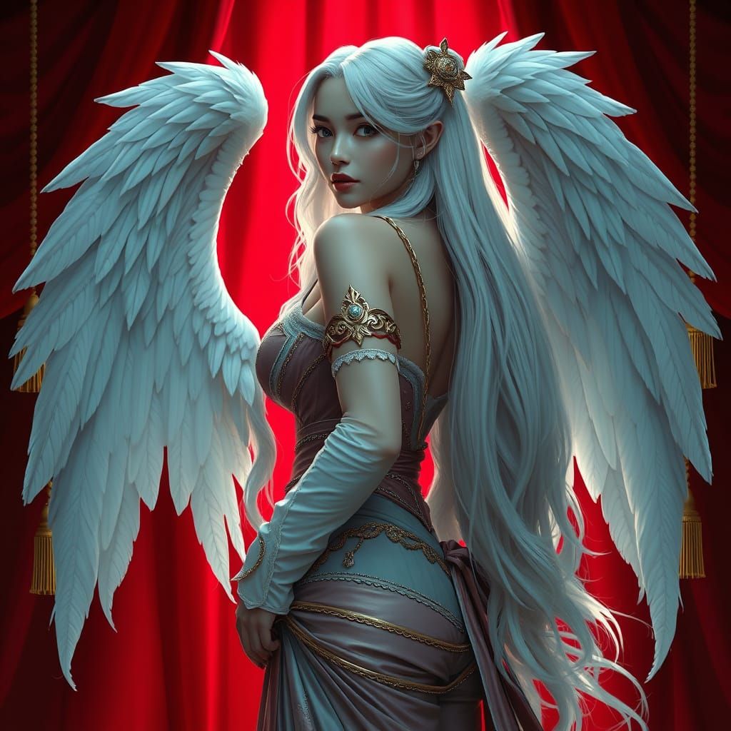 Ethereal Fantasy Cosplay Goddess with Delicate Wings