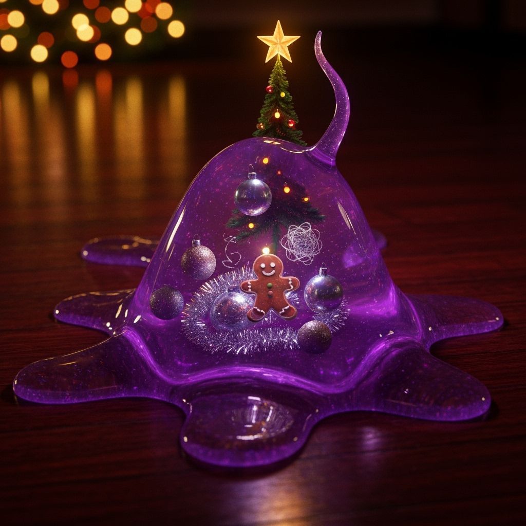 Eldritch Blob Creature in Dark Holiday Macro Photo