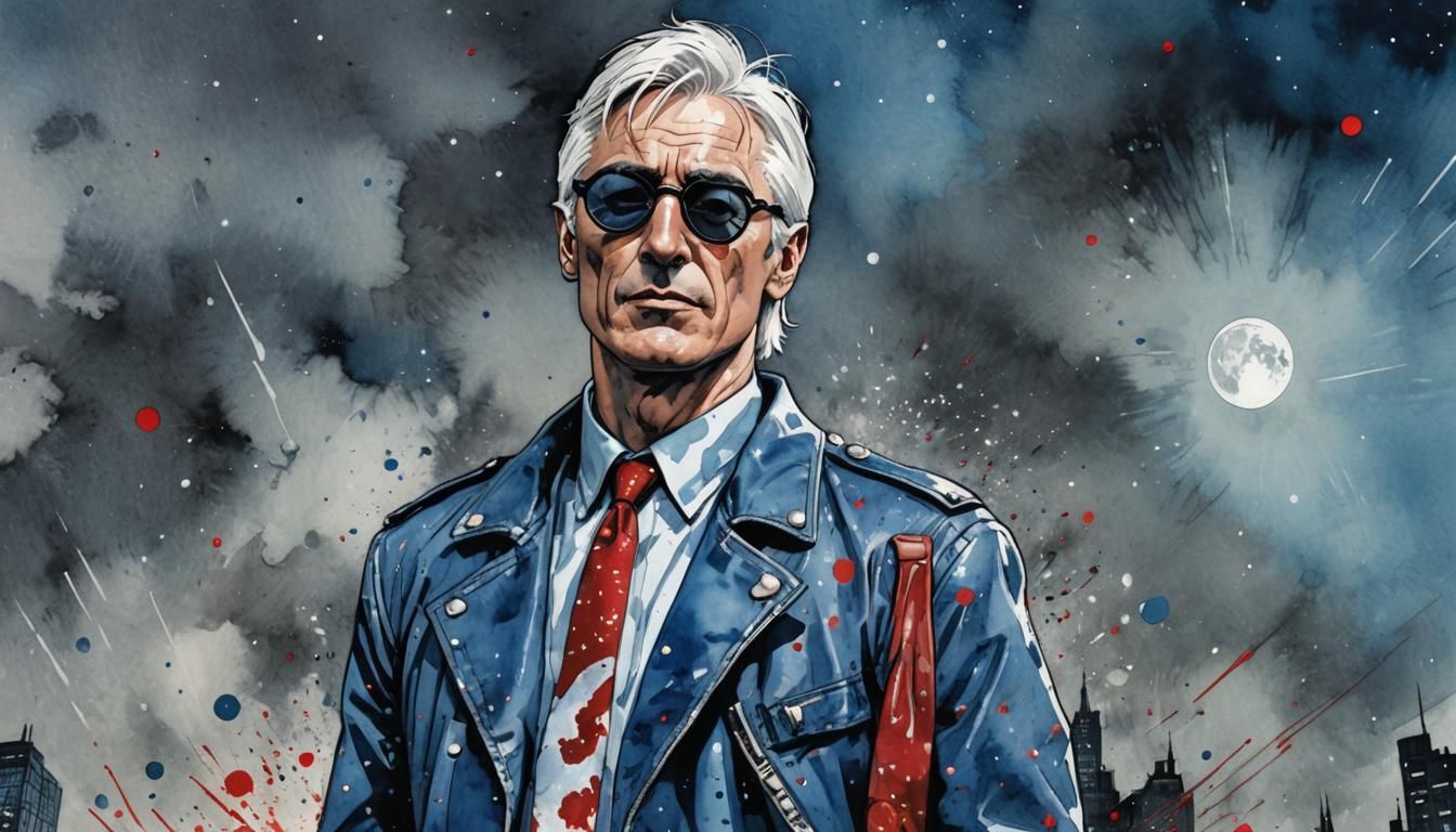 Paul Weller in Gotham, Comic Book Art Style