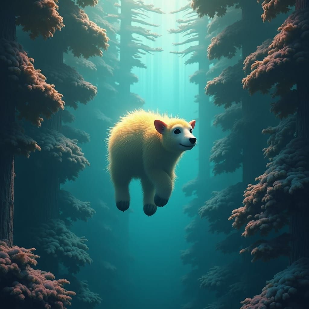 Golden Butterfly with Northern Lights, Detailed Matte Painti...