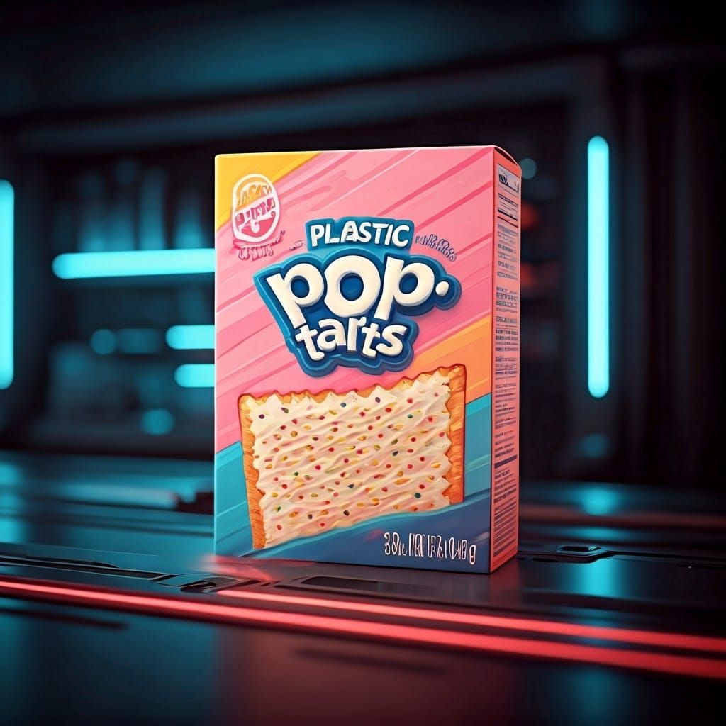 Futuristic Plastic Poptart Box in Digital Illustration