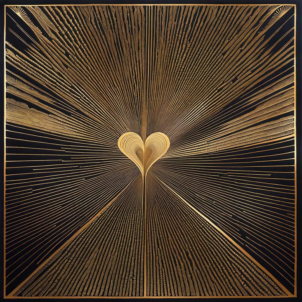 Terrifying Angel: Linocut Illustration in Golden Ratio