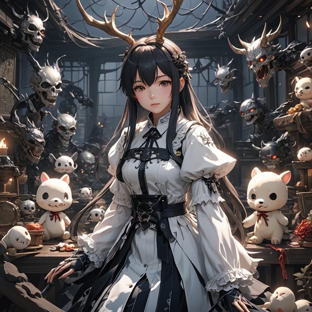 Nightmare Scene in 3D Anime Style