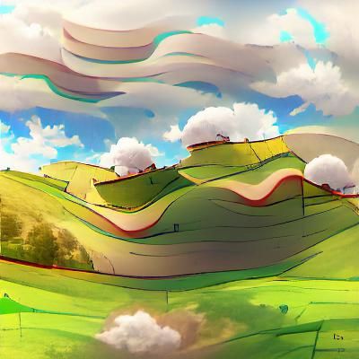 Rolling Hills Under a Sunny Sky