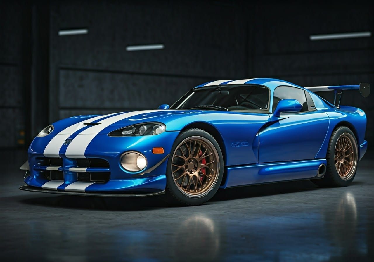 Sleek Dodge Viper GTS-R Unveiled in Dramatic Garage Setting