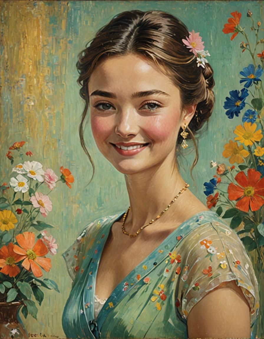 Miranda Kerr Portrait in Pastel Style