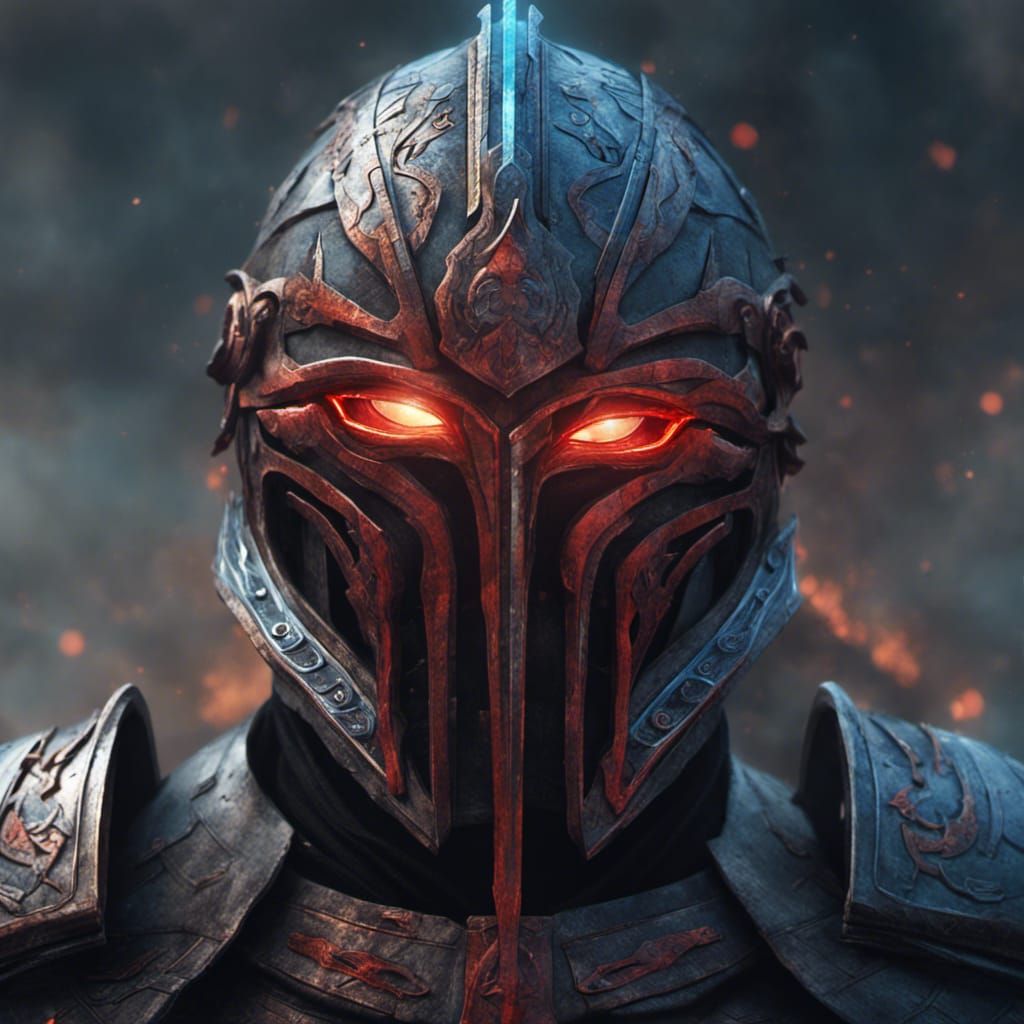 Glowing Rune Helmet: Epic Digital Matte Painting