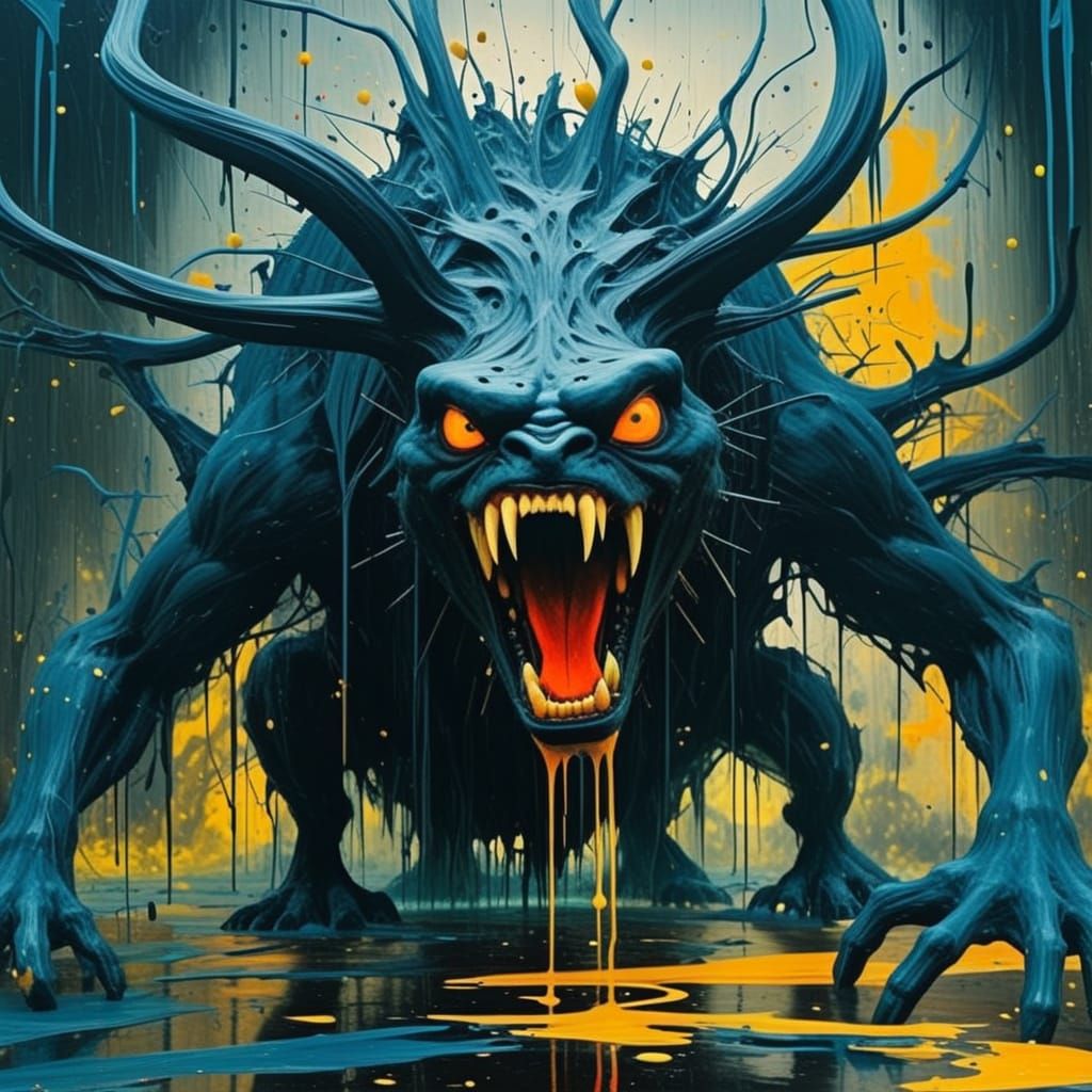 Dynamic Abstract Expressionist Impasto Painting