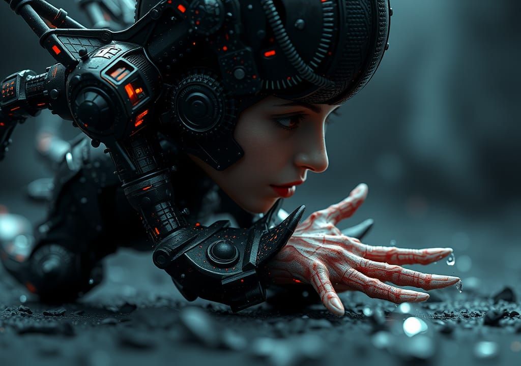 Hyperrealistic Macro Photograph of Abstract Sci-Fi Material