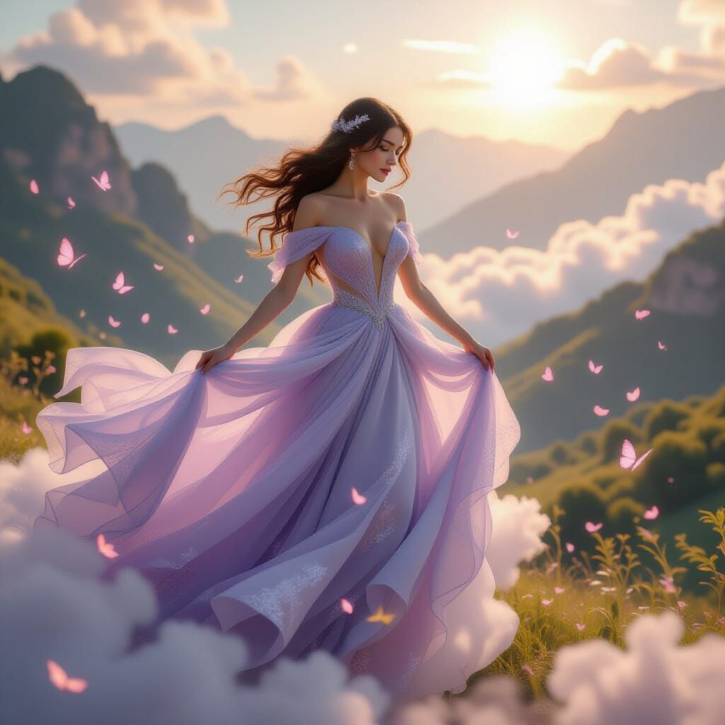 Celestial Descent: A Hyperrealistic Fairy Tale