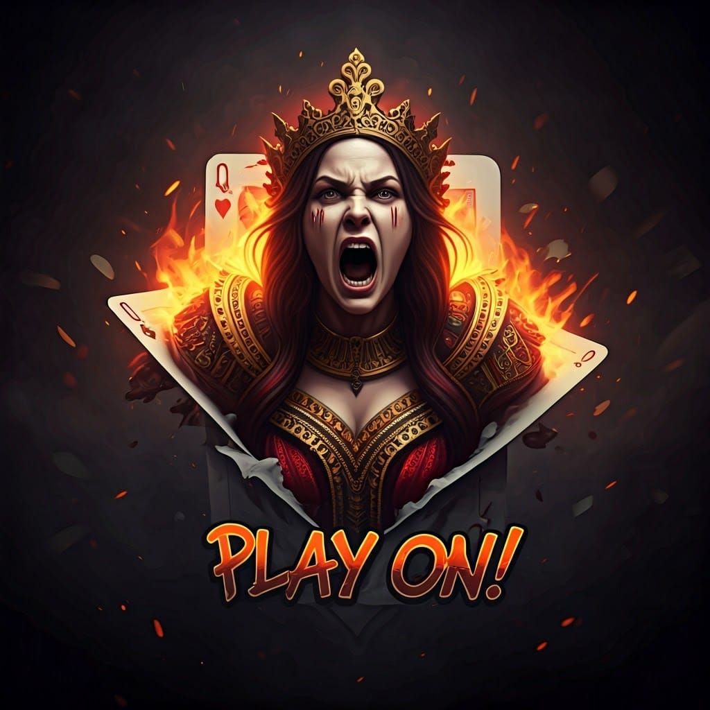 Furious Queen of Hearts Digital Artwork