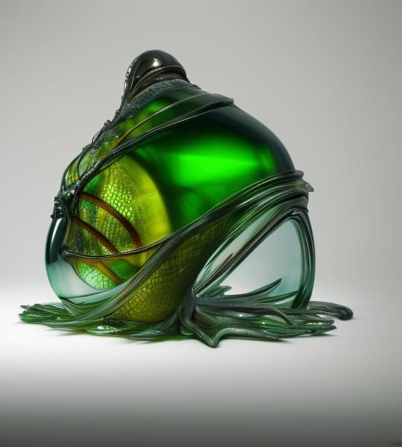 Alien Fish Encased in Hookers Green Crystal