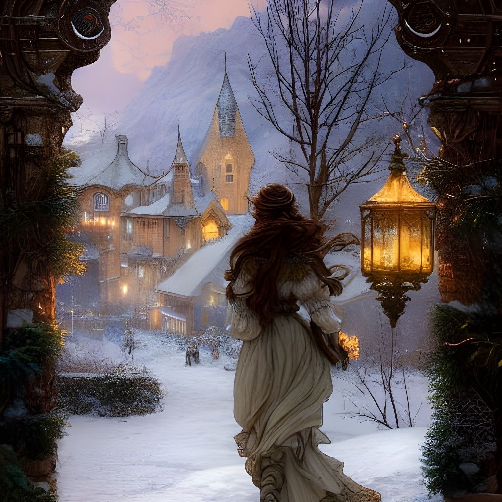 Winter Wanderer in Magical Rococo Village