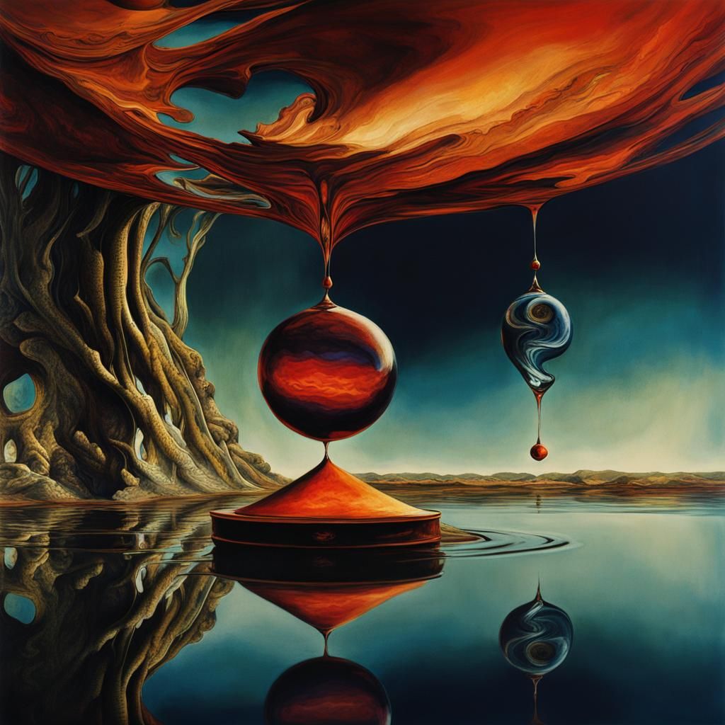 Surreal Water Reflections in Magical Realism Style