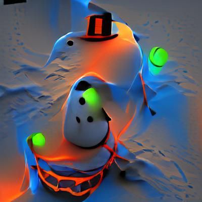 Eerie Snowman Apparition on Halloween Night