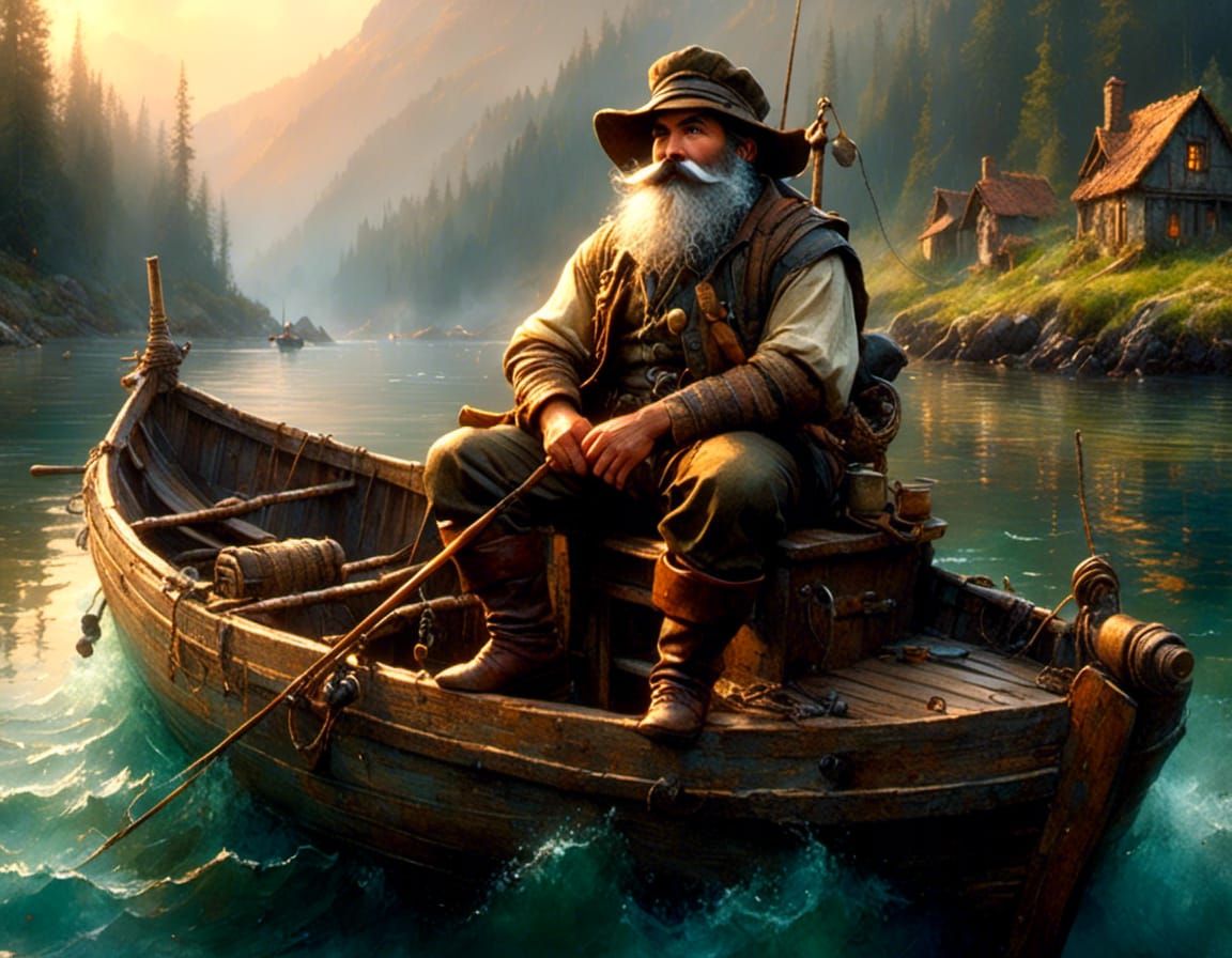 Fisherman Portrait in Oil Painting Style