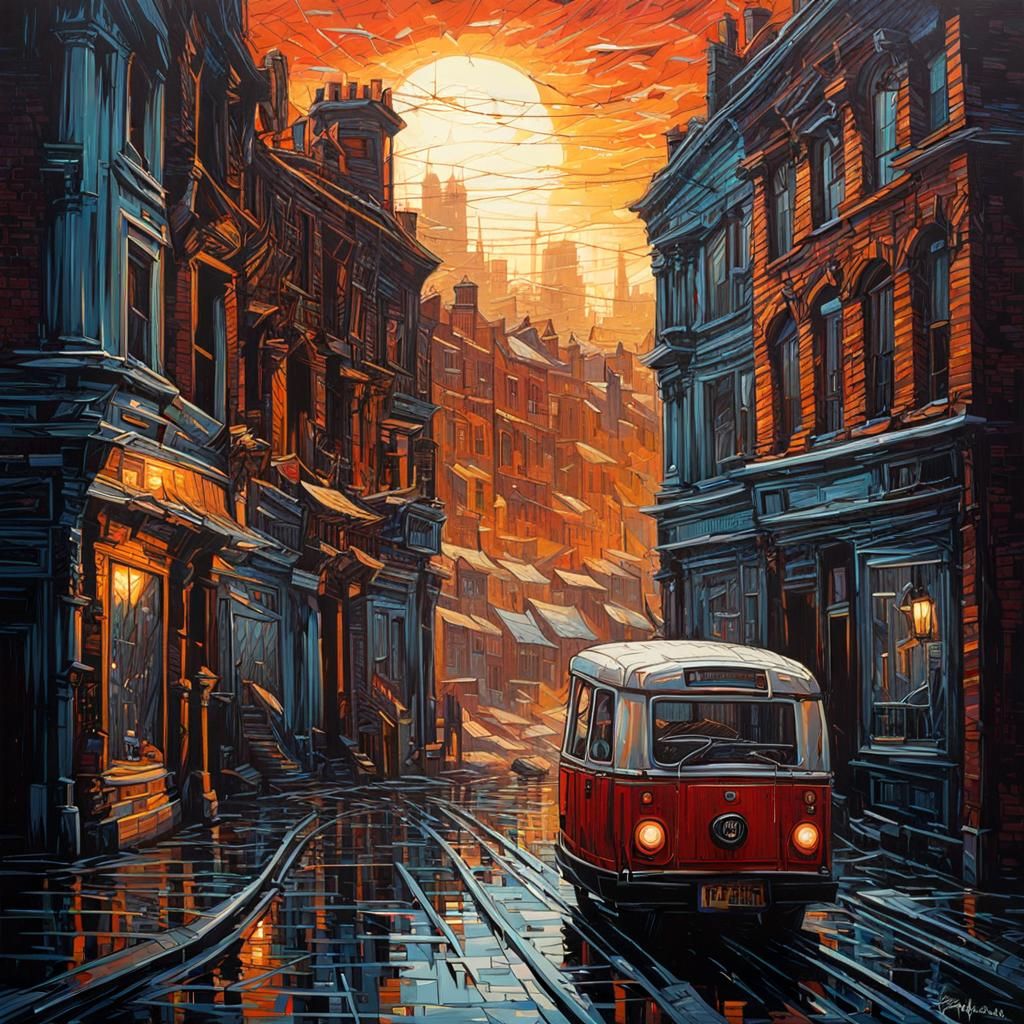 Colorful Comic Art in Expressionist Style