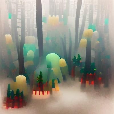 Enigmatic Forest Shrouded in Mist
