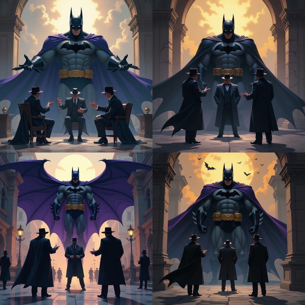 Batman's Shadow Envelops Arguing Mob Bosses in Dark Fantasy ...