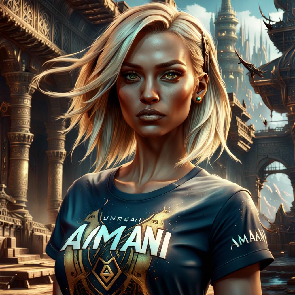 Blond Girl with Amani Name, Detailed Fantasy Art