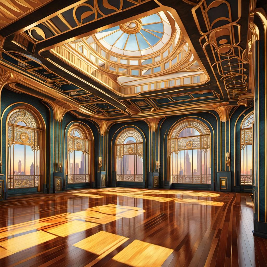 Art Deco Building Interior in Art Nouveau Style