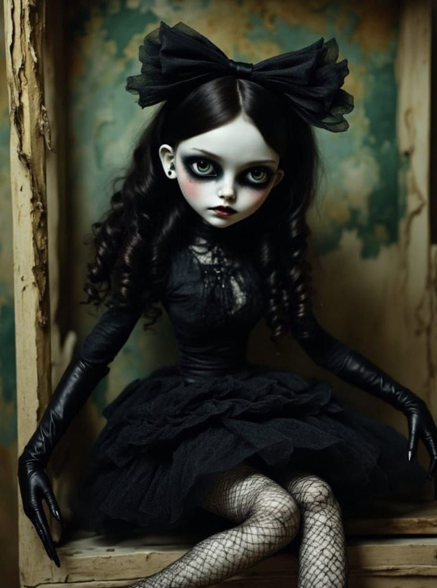 Goth Girl Claymation Marionette