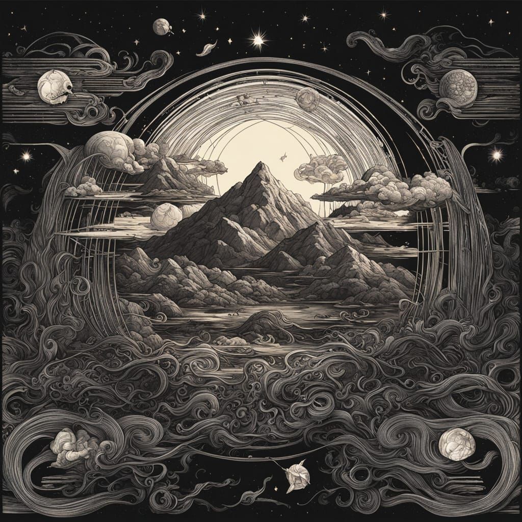 Surreal Digital Art in Cosmic Aesthetic