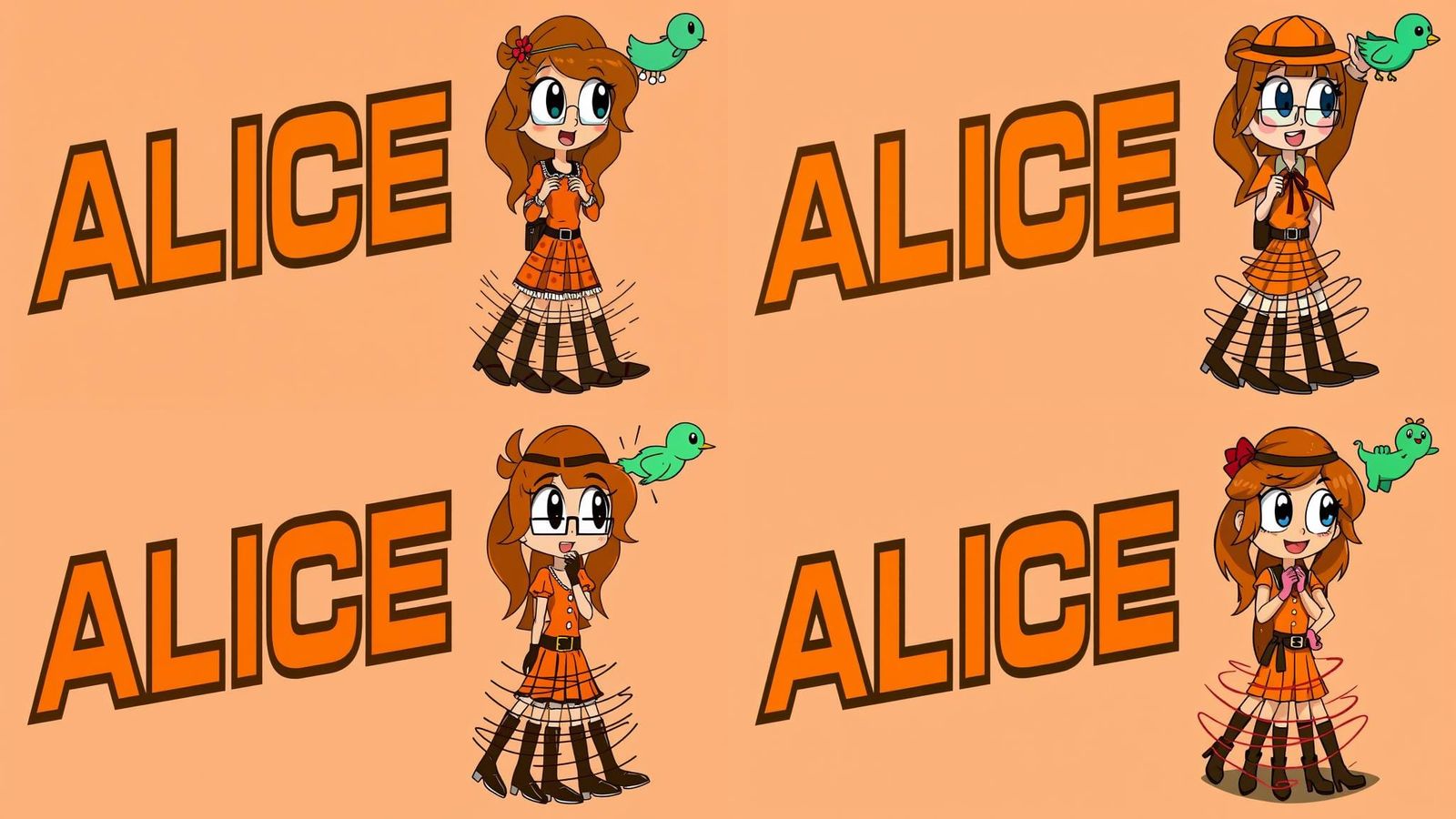 Energetic Cartoon Woman Tap Dancing in Anime Style