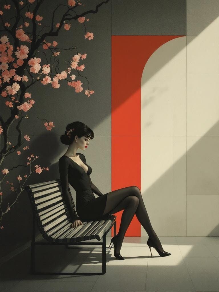 Geometric Pin-Up in Architectural Minimalism