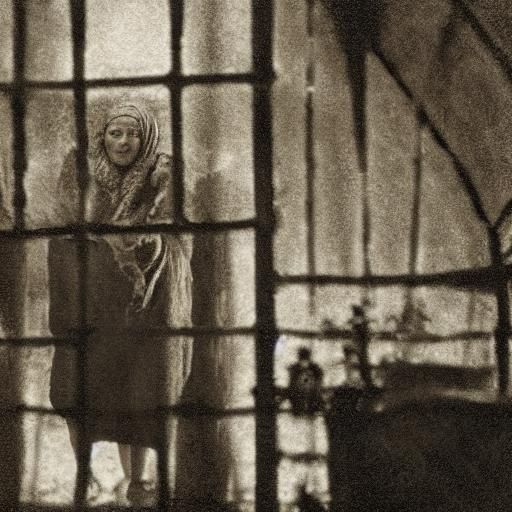 Fuzzy Spider in Barn, Cinematic 1920s Style