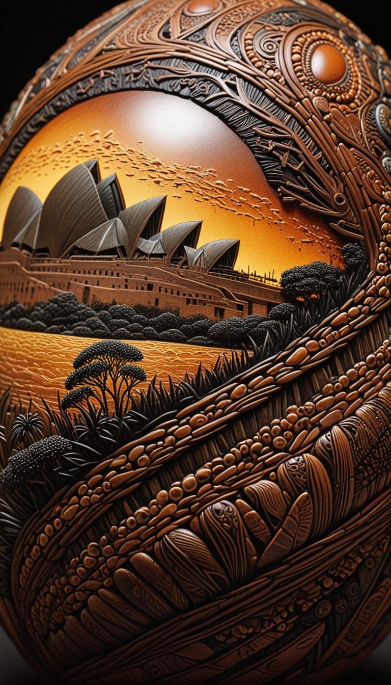 Surreal Australian Landscapes Carved into an Emu Egg in Real...