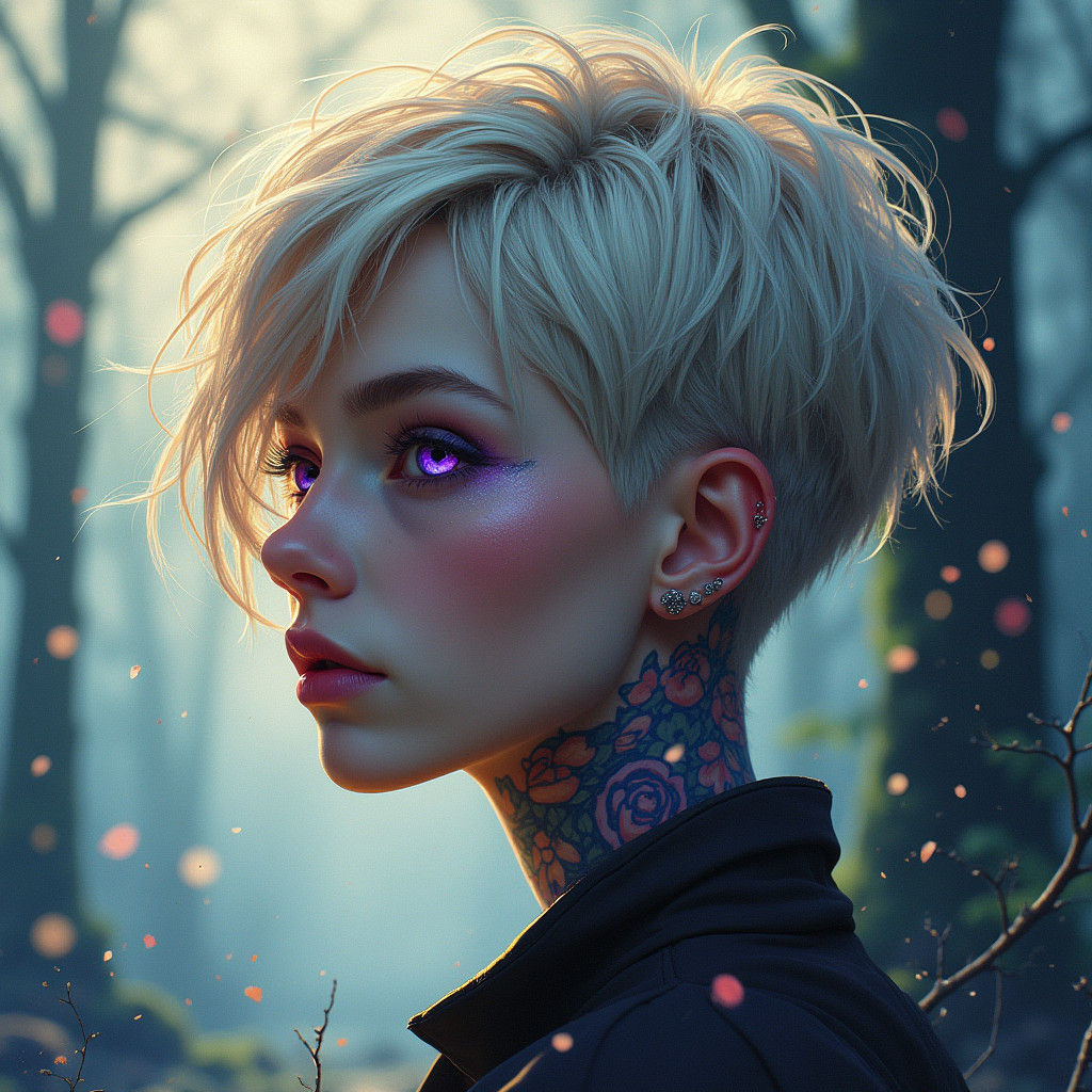 Fantasy Portrait in Oil with Double Exposure Effect