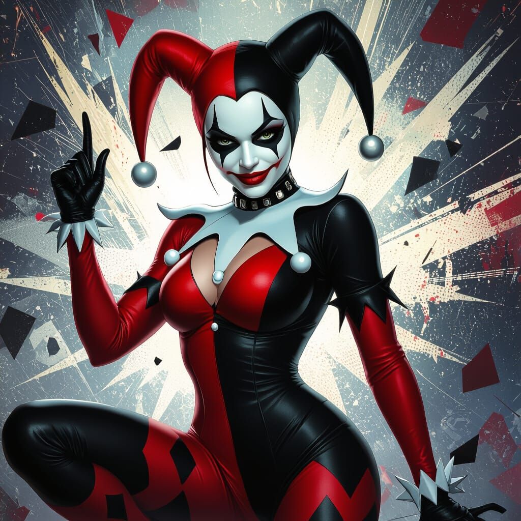 Harley Quinn in Comic Book Style