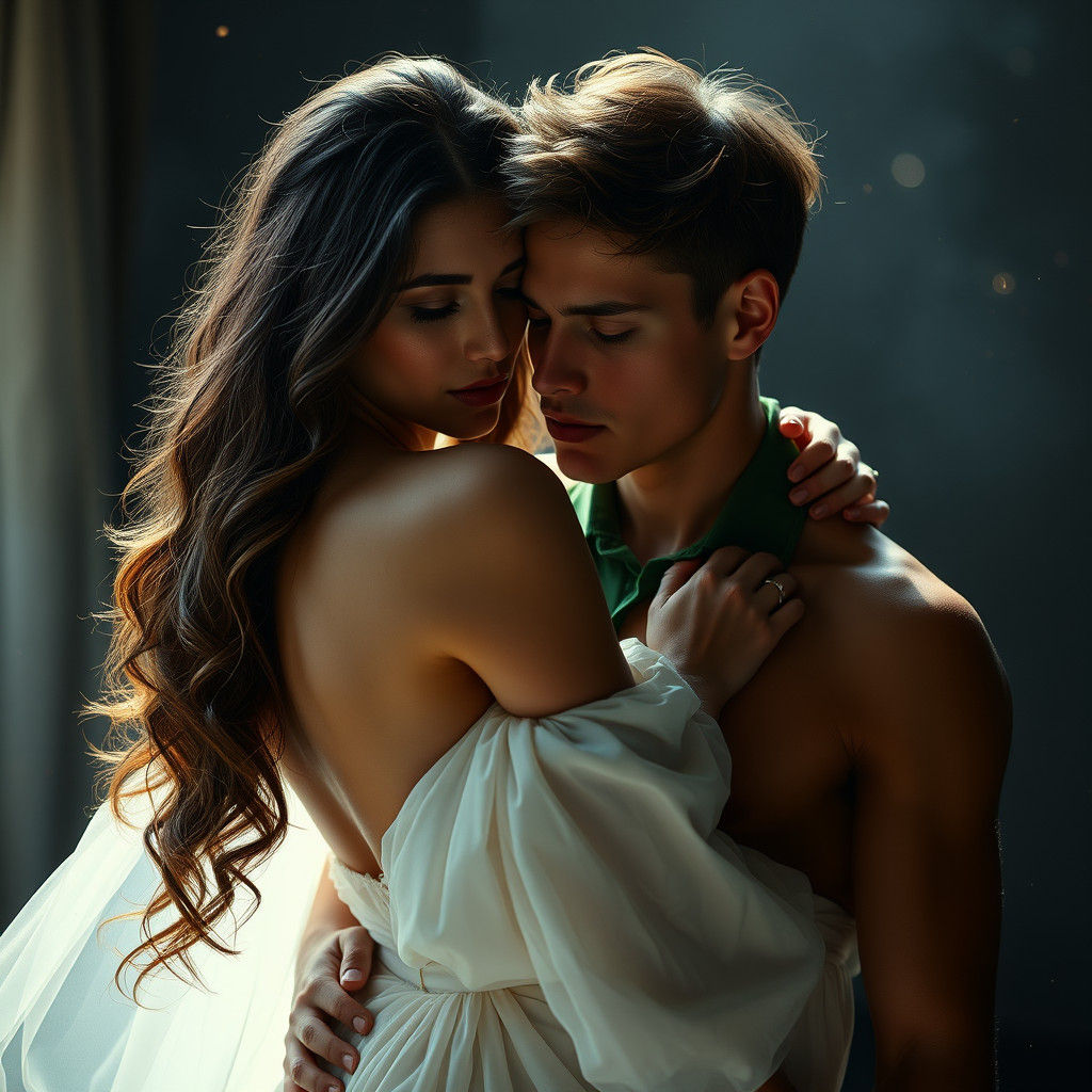 Intimate Embrace in Moody Lighting