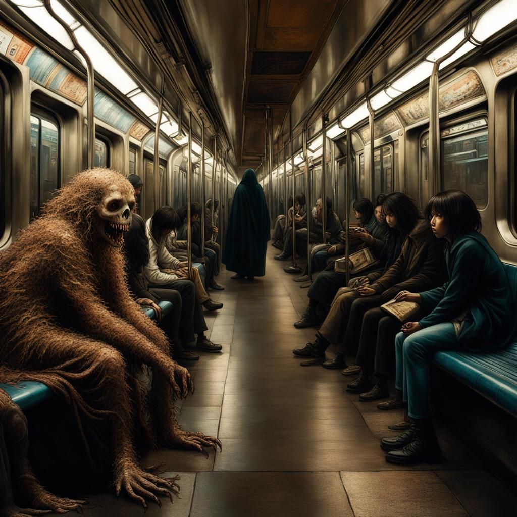 Macabre Body Horror Monster in Wasted Land