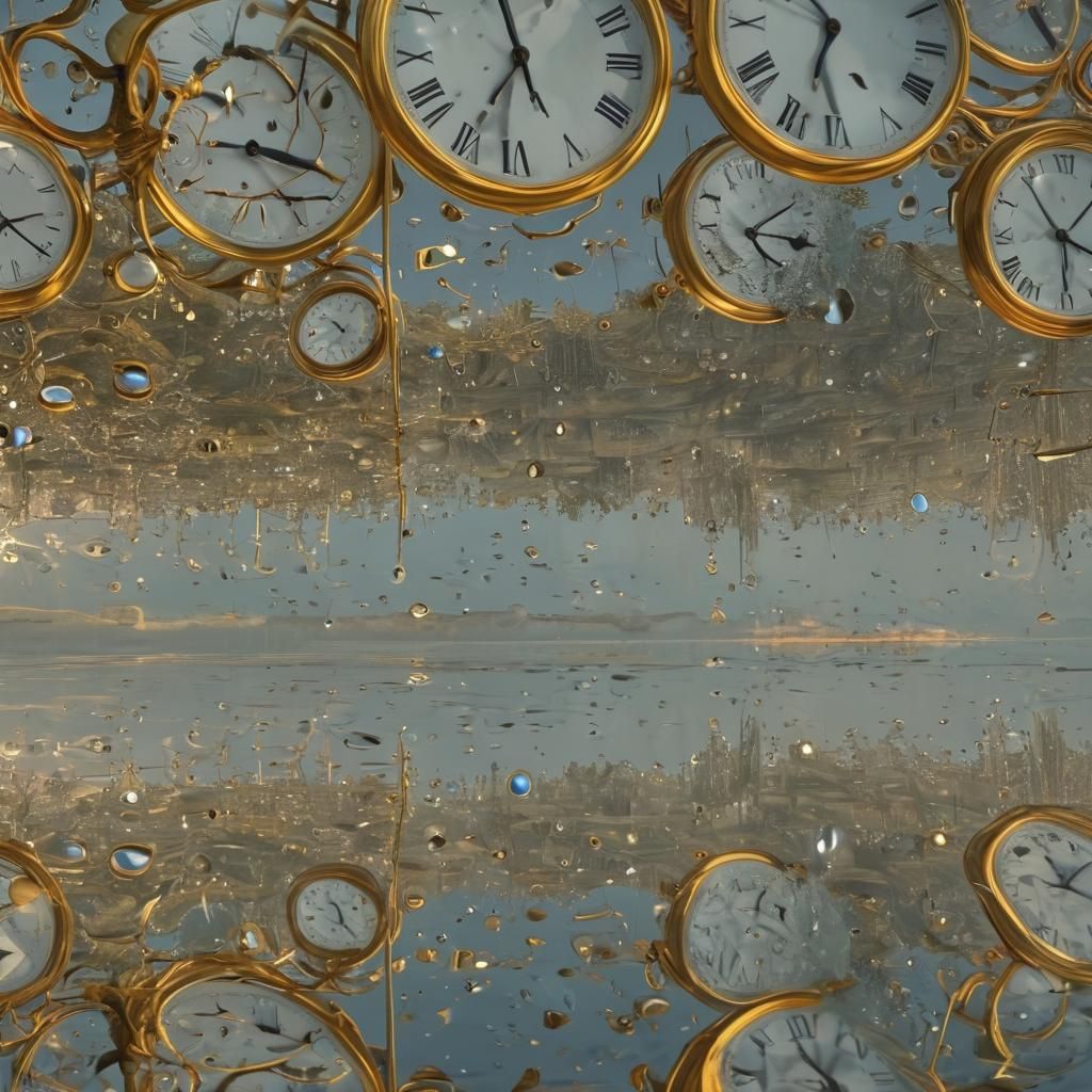 Serene Lake of Time: A Hyperrealistic Oil Painting